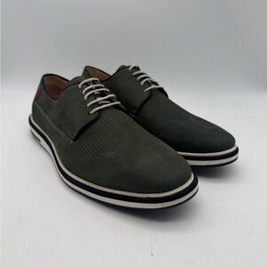 BRAND NEW Marc Joseph New York Manhattan Perforated Gray Nobuck Oxfords Sz 10